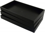 Black Plastic Stackable Full-Size Tray - 1.5" High