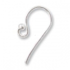 Sterling Silver 18mm Ear Hook W/bead Loop (Pair)
